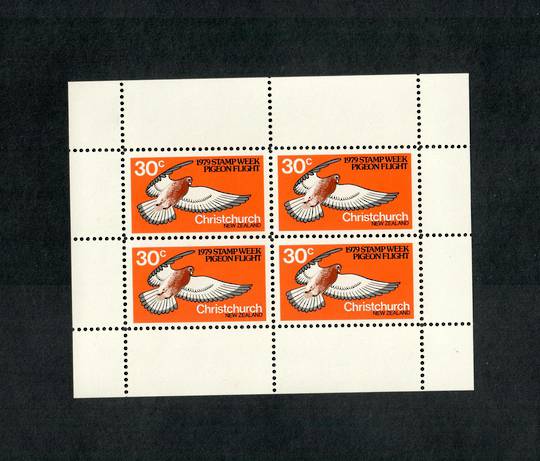 NEW ZEALAND 1979 Stamp Week. Pigeon Flight. Miniature sheet. - 19859 - UHM