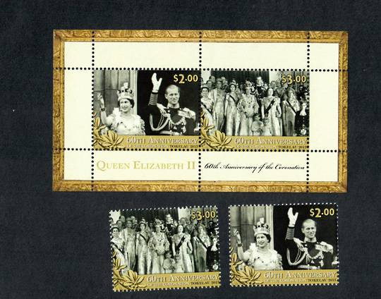TOKELAU ISLANDS 2013 60th Anniversary of the Coronation. Set of 2 and miniature sheet. - 19865 - UHM