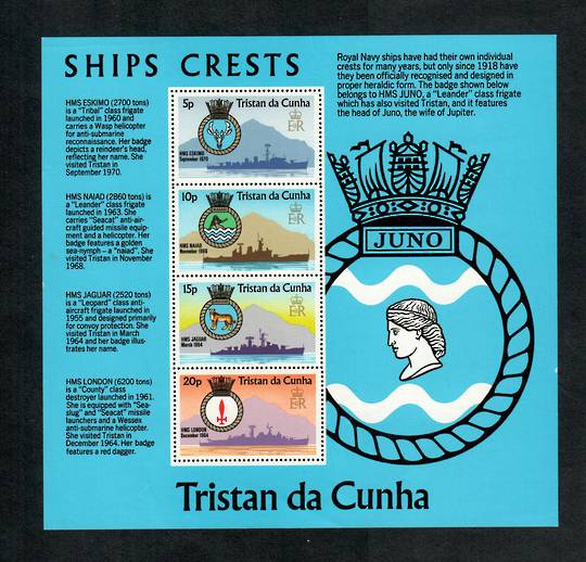 TRISTAN DA CUNHA 1977 Ships' Crests. Miniature sheet. - 19883 - UHM