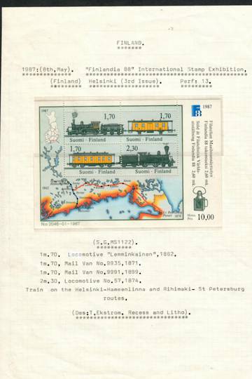 FINLAND 1987 Finlandia '88 International Stamp Exhibition. Miniature sheet. - 19889 - UHM