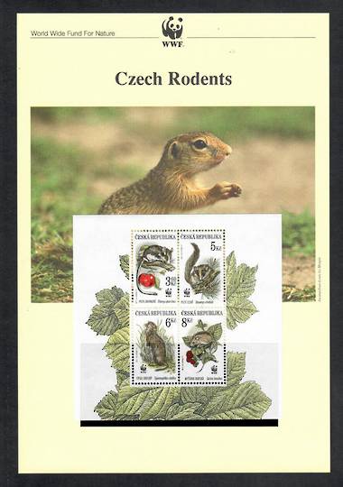 CZECH REPUBLIC 1996 World Wildlife Fund.  Rodents. Miniature sheet in mint never hinged and set of 4 on first day covers with 6