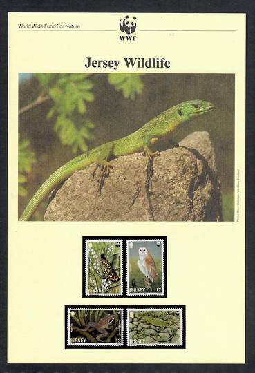 JERSEY 1989 World Wildfile Fund. Set of 4 in mint never hinged and on first day covers with 6 pages of official text. The comple