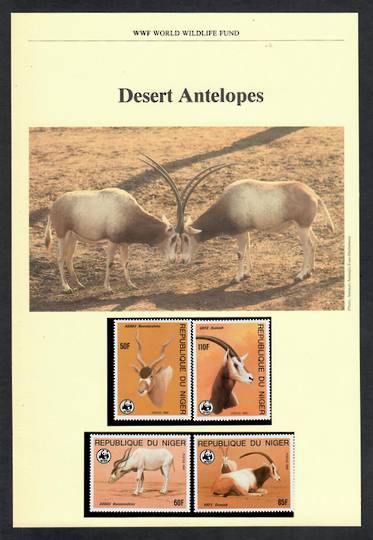 NIGER 1985 World Wildfile Fund. Antelopes. Set of 4 in mint never hinged and on first day covers with 6 pages of official text.
