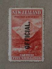 NEW ZEALAND 1898 Pictorial Official 5/- Mt Cook.This is a splendid UHM copy nicely centred. - 20005 - UHM