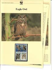 ALAND 1996 World Wildlife Fund Eagle Owl. Block of 4 in mint never hinged and on first day covers with 6 pages of official text.