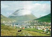 FAROE ISLANDS 1973 Postcard of Klakksvik in the Faroe Islands. Postmarked 22/1/73 on Denmark definitive. - 20154 - Postcard