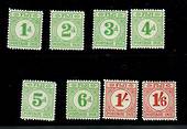 FIJI 1940 Postage Due. Set of 8. Most values mint never hinged including the two high values. - 20204 - UHM