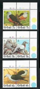 KIRIBATI 1997 Birds. Set of 6 in joined pairs. - 20206 - VFU