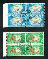 NOUVELLES HEBRIDES 1963 Definitives. The 10c and 20c both in nice blocks. Excellent PORT VILA postmark. - 20214 - VFU