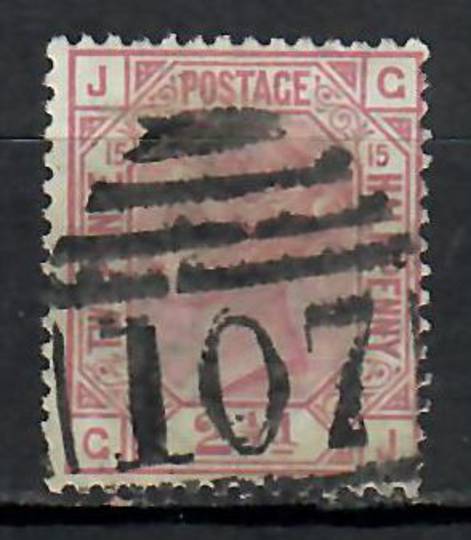 GREAT BRITAIN 1873 Victoria 1st Definitive 2½d Rosy Mauve. Plate 15. Oval cancel 107. Heavy. - 203 - Used