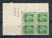 NEW ZEALAND 1915 Geo 5th War Stamp. Corner block of 4 with missing perfs. - 20332 - UHM