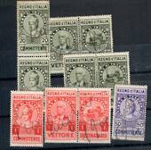 ITALY It had been a block of 6. Committente Vettore Desinatario 20c Green. Plus 1 Lire Red and 50c Purple both had been a strip