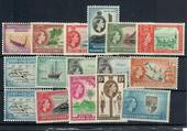 SOLOMON ISLANDS 1956 Elizabeth 2nd Definitives. Set of 17 except missing the 5/- cat £15.00. - 20423 - LHM