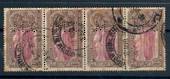 INDIA 1931 Inaugueration of New Delhi 1a. Strip of 4 with Perfin M C . - 20457 - Used