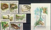 UZBEKISTAN 1993 Wildlife. Set of 7 and miniature sheet. Deer Reptiles Birds. - 20465 - UHM