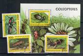 GUINEA 1998 Set of 6 and miniature sheet. Beetles. - 20490 - CTO