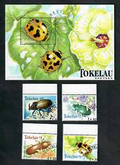 TOKELAU ISLANDS 1998 Beetles. Set of 4 and miniature sheet. - 20557 - CTO