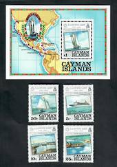 CAYMAN ISLANDS 1984 250th Anniversary of Lloyd's List. Set of 4 and miniature sheet. - 20604 - UHM