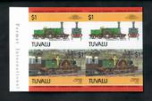 TUVALU 1985 Leaders of the World, Railway Locomotives. Fourth series. The $1 value in two blocks one perf and one of which is im