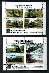 AUSTRALIA 1994 Thirlmere Railway. Pair of miniature sheets overprinted for the Hong Kong '94 International Stamp Exhibition. - 2