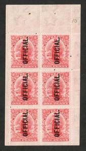 NEW ZEALAND 1909 1d Universal Official. Booklet Pane. Imperf at the bottom. Mint never hinged. Pencil identification 10.