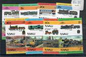 TUVALU 1984 Leaders of the World. Railway Locomotives. Second series. Set of 16 in joined pairs. - 20614 - UHM