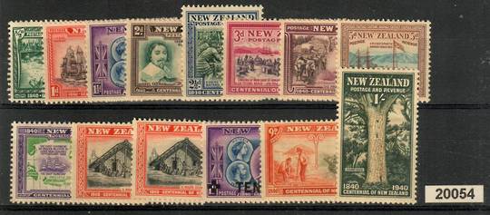 NEW ZEALAND 1940 Centennial. Set of 14. - 20667 - UHM