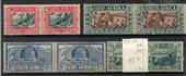 SOUTH AFRICA 1935 Voortrekker Centebary Memorial Fund. Set of 8 in joined pairs. Rust on the higher values. - 20827 - Mint
