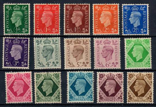 GREAT BRITAIN 1937 Geo 6th Definitives. Set of 15. - 20852 - LHM