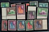 ST VINCENT 1949 Geo 6th Definitives. Original set of 14 (excluding the 5 stamps issued on 10/6/1952. These catalogue at £1.50).