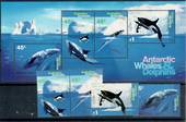 AUSTRALIAN ANTARCTIC TERRITORY 1995 Whales and Dolphins. Set of 4 and miniature sheet. - 20906 - CTO