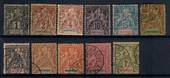 MARTINIQUE 1892 Part set of 11 values. Missing the 5c and the 75c. - 20967 - VFU