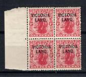 VICTORIA LAND 1910 1d Red. Block of 4. The top two are lightly hinged. The bottom two never hinged. - 20988 - Mixed