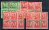 NEW ZEALAND 1938 Geo 6th Definitive Booklet panes. Two panes of the ½d Green and three panes of the 1d Red. Four of the panes h