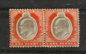 MALTA 1903 Edward 7th Definitive 1d Black Brown and Red. Joined pair.  Good perfs. Well-centred. - 21183 - Mint