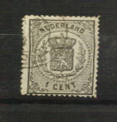 NETHERLANDS 1869 Definitive 1c black. Perf 14. Small holes on thick paper. Nice copy. - 21207 - FU