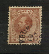 NETHERLANDS 1875 Definitive 7½c Chocolate. Perf 12½. Large holes. - 21209 - FU