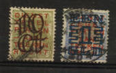 NETHERLANDS 1923 pair of officially overprinted surcharges. - 21222 - Used