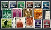 LITHUANIA 1991 Definitives. Set of 10 plus 5 commemoratives issued in 1991. SG 482 is not included. - 21370 - UHM