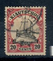 KIAOCHOW 1905 Yacht Kiautschou 20c  Black and Carmine. Watermark. Slightly dull corner. - 21376 - FU