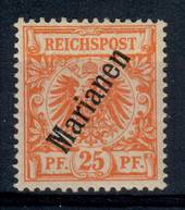 MARIANA ISLANDS 1899 Definitive 25pf Orange. First issue with overprint at 56 degrees. Clean and fresh. - 21381 - LHM