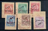 ALBANIA 1914 Arrival of Prince William. Set of 6 on piece cancelled VLONE in red dated 9/3/1914. Date of issue 7/3/1914. - 21401