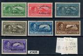 ALBANIA 1931 Tirana-Rome flight. Set of 7  All VLHM.  The 1 fr has a small grease mark on the top perf. Priced accordingly - 214