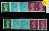 GREAT BRITAIN 1971 Machins Coil Strip of 5. - 21463 - UHM