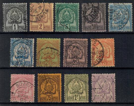 TUNISIA 1888 Definitives. Set of 13. Selected copies. Very fine condition - 21490 - VFU