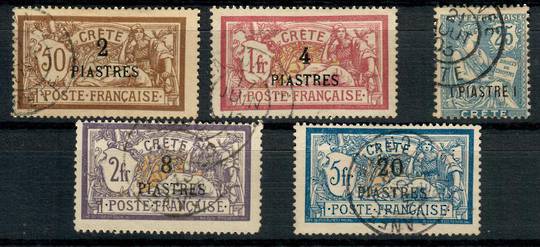FRENCH POST OFFICES IN CRETE 1903 Definitives. Set of 5. Very very fine. With the first set completes the country. - 21493 - VFU