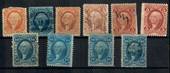 USA Revenue Stamps. George Washington. 10 items. All different and in good condition. - 21532 - Fiscal