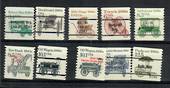 USA 1985 Transport Coils. Selection of 10 precancelled with the applicable type of service. - 21539 - UHM