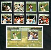 ST VINCENT 1988 Cricketers. Set of 8 and miniature sheet. - 21576 - UHM