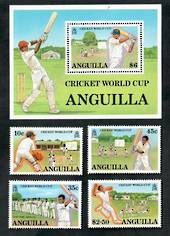 ANGUILLA 1987 Cricket World Cup. Set of 4 and miniature sheet. - 21578 - UHM